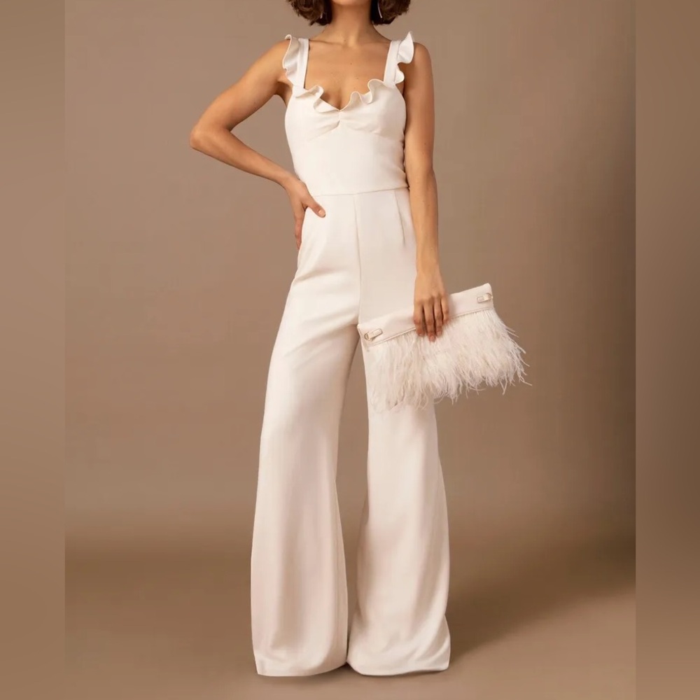 ML Monique Lhuillier Ada Jumpsuit White